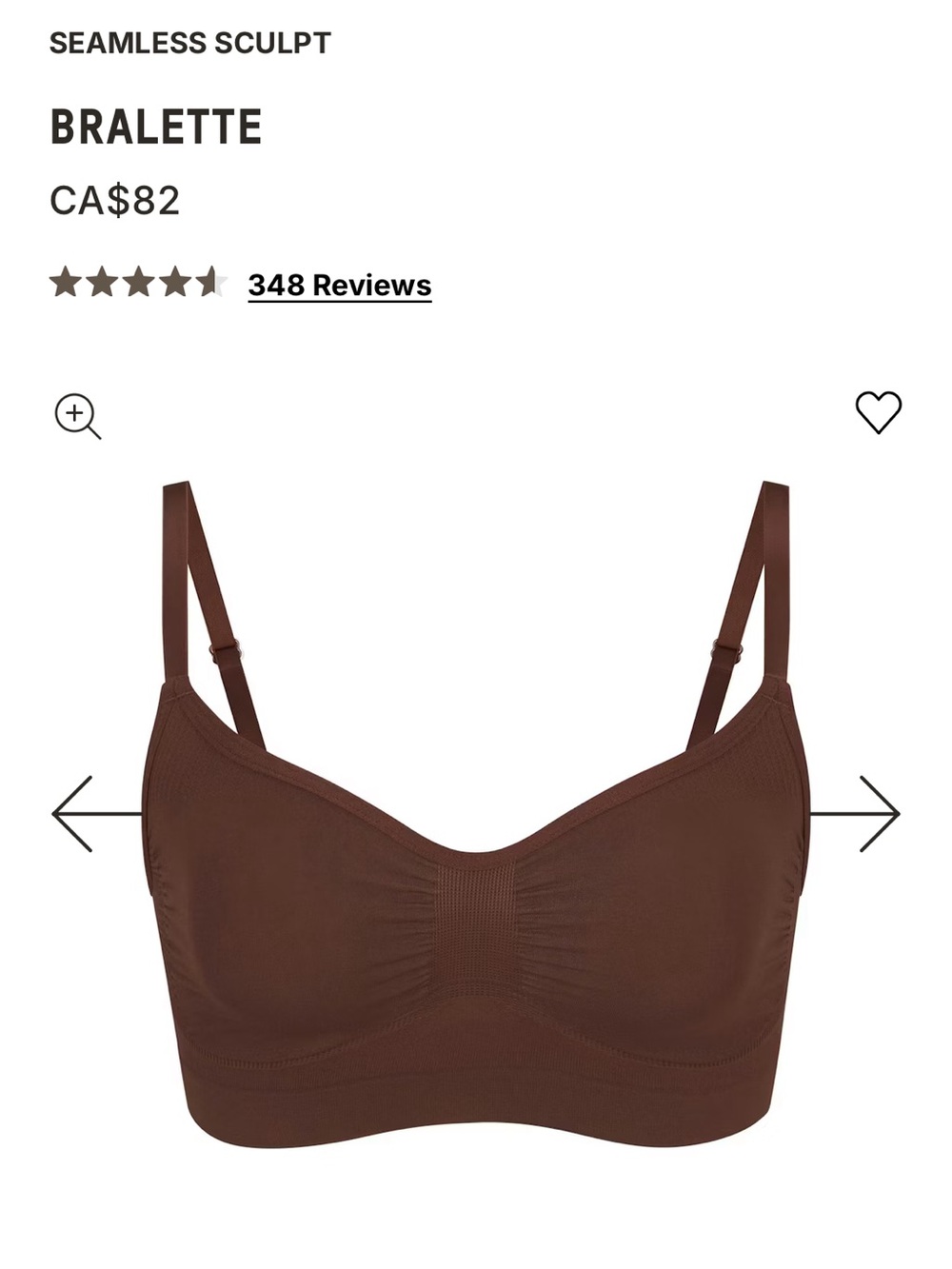 SKIMS Seamless Sculpt Bralette - Chocolate Brown